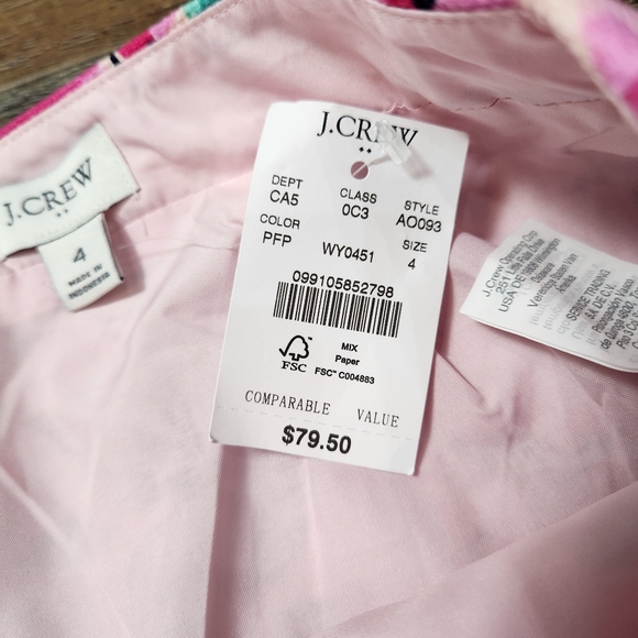 J.CREW Printed Tropical Floral Basket weave Pencil Skirt Size 4 - Picture 6 of 10